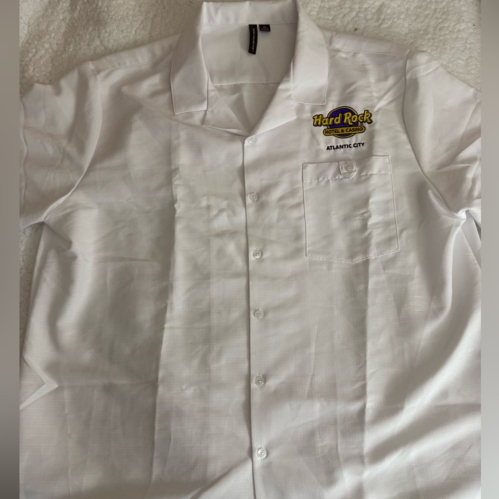 ⭐️ 3/$20 Hard Rock Hotel Casino Atlantic City White Men's Shirt-xl